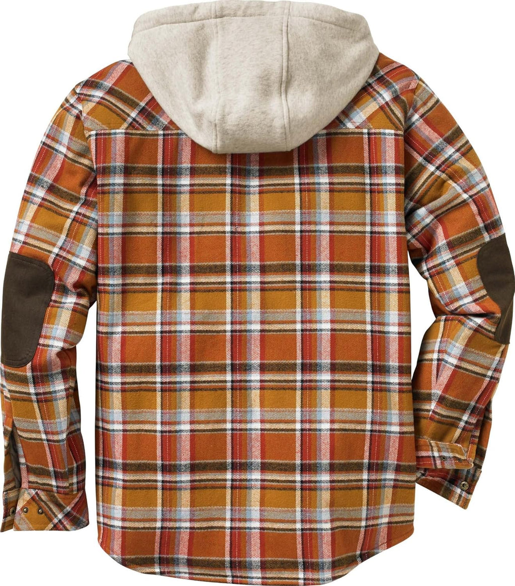 Men'S Camp Night Berber Lined Hooded Flannel Shirt Jacket