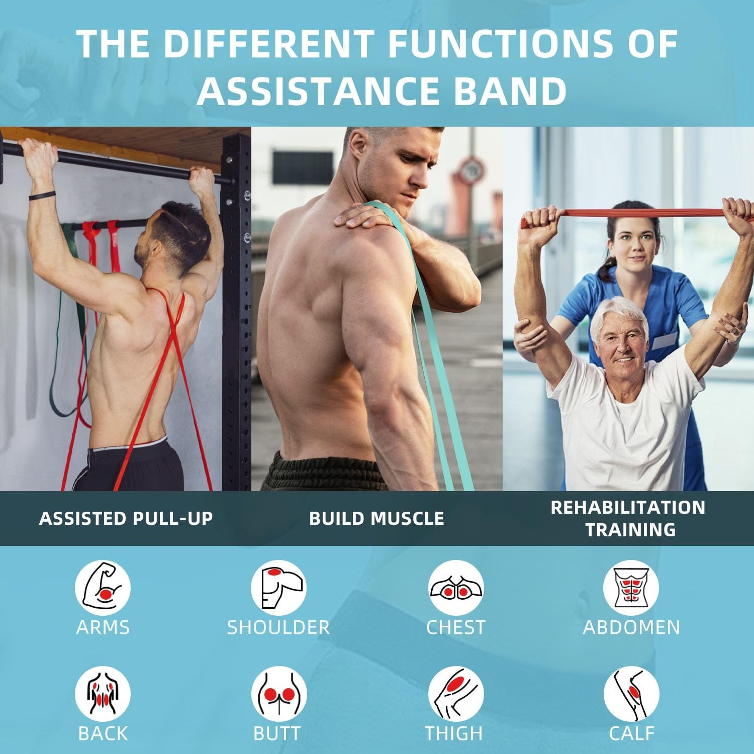 Pull up Bands, Resistance Bands, Pull up Assist Band Exercise Resistance Bands for Body Stretching, Powerlifting, Resistance Training
